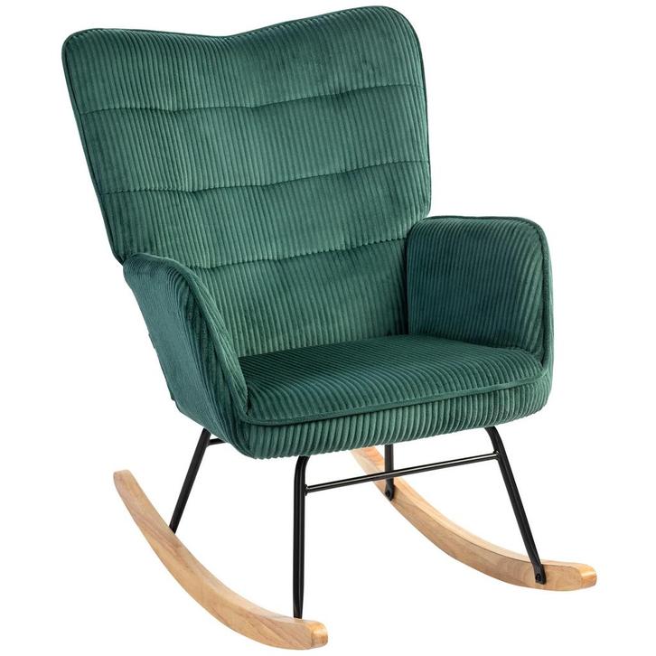 TRUUSK Schommelstoel met Koordlook - Armleuning - Houten Gli, Huis en Inrichting, Fauteuils, Nieuw, Verzenden