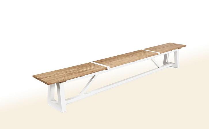 Suns Ovada tuinbank 340 cm wit frame (met alu strips) SALE |, Tuin en Terras, Tuinsets en Loungesets, Ophalen of Verzenden