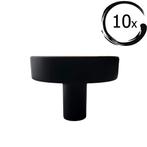 10X Deurknop Circle 40 mm Knop Rond Zwart, Verzenden, Nieuw