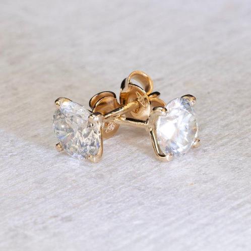 Zonder Minimumprijs - Oorstekers - 14 karaat Witgoud -, Sieraden, Tassen en Uiterlijk, Antieke sieraden