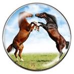 Fako Bijoux® - Click Button - Glas - Paarden - Bruin, Verzenden, Nieuw