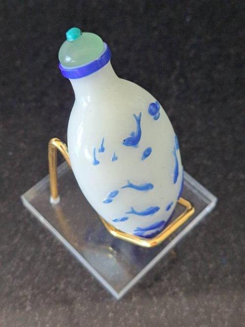 Snuiftabak-fles - overlay, Antiek en Kunst, Antiek | Overige Antiek