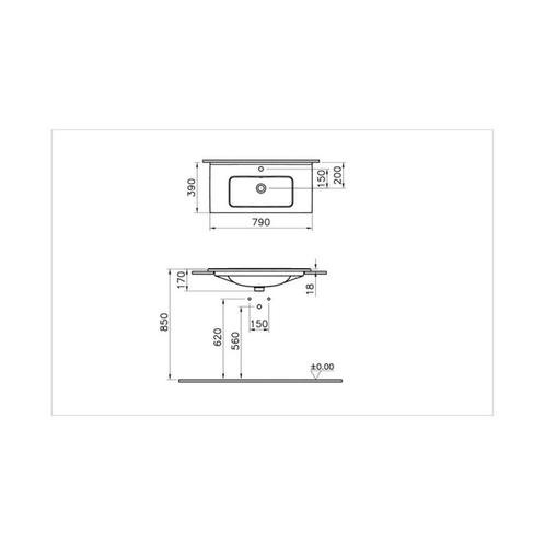 Wastafel Plieger Vitra Mia 1 Kraangat 40x80 cm Met Overloop, Doe-het-zelf en Verbouw, Sanitair, Ophalen of Verzenden