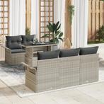 vidaXL 6-delige Tuinbankenset met kussens poly rattan, Verzenden, Nieuw, Rotan