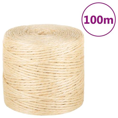 vidaXL Touw 4 mm 100 m 100% sisal, Doe-het-zelf en Verbouw, IJzerwaren en Bevestigingsmiddelen, Nieuw, Verzenden