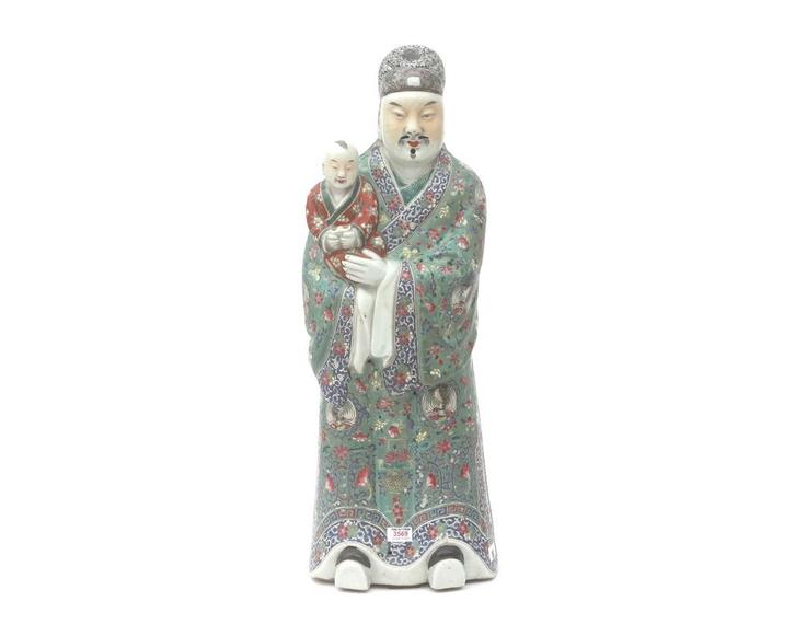 Porseleinen beeld van een onsterfelijke famille rose, China, Antiek en Kunst, Antiek | Porselein