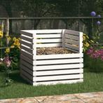 vidaXL Compostbak 80x80x78 cm massief grenenhout wit, Verzenden, Nieuw