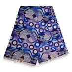 Afrikaanse stof - Blauwe Wires - Polycotton, Hobby en Vrije tijd, Stoffen en Lappen, Ophalen of Verzenden, Nieuw