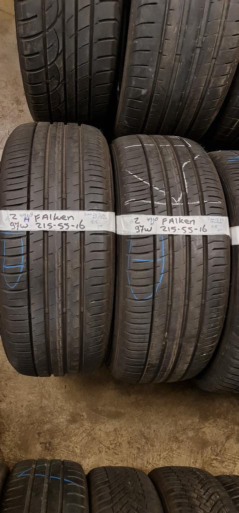 2x 215-55-16 Falken Zomer 5.5mm €40 Per Band 215 55 16, Auto-onderdelen, Banden en Velgen, 16 inch, Zomerbanden, 215 mm, Personenwagen