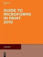 Guide to Microforms in Print, Supplement. Gruyter   ., De Gruyter, Zo goed als nieuw, Verzenden