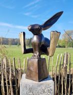 sculptuur, Jumping Hare - 33 cm - Brons