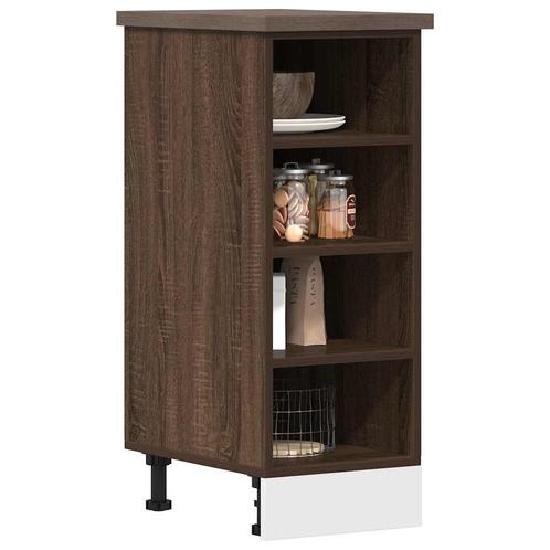 vidaXL Onderkast Riga 30x44,5x81,5 cm bewerkt hout bruin, Huis en Inrichting, Keuken | Keukenelementen, Bruin, Nieuw, Verzenden