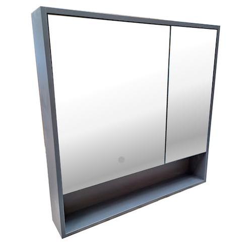 SALE - Eira 80 x 80 - Grijs - Spiegelkast - Vierkant -, Huis en Inrichting, Badkamer | Badkamermeubels, Nieuw, Ophalen of Verzenden