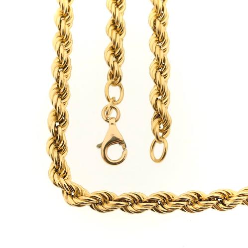 Gouden gedraaide schakel ketting | 47 cm (gouden ketting), Sieraden, Tassen en Uiterlijk, Kettingen, Overige kleuren, Gebruikt
