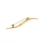 Vintage gouden veer broche (gouden broche, geelgoud), Sieraden, Tassen en Uiterlijk, Broches, Ophalen of Verzenden, Gebruikt, Overige kleuren