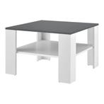 Salontafel Leiden vierkant 60x60x40 cm wit en donkergrijs, Verzenden, Nieuw