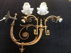 Lamp ornament - Brons, Messing, Glas - Antieke wandlamp