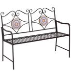 TRUUSK Vintage 2-zits Tuinbank Weerbestendig Met Mozaïeksten, Tuin en Terras, Tuinbanken, Verzenden, Nieuw