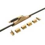 Klassiek pomp Espagnolet in messing getrommeld/mat zwart, Doe-het-zelf en Verbouw, Hang- en Sluitwerk, Ophalen of Verzenden, Nieuw