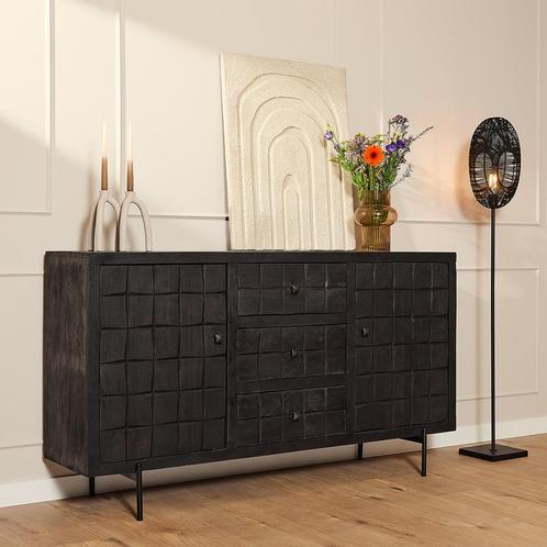 *WOONWINKEL* Starfurn Brandy Black Dressoir Industrieel Desi, Huis en Inrichting, Kasten | Dressoirs, Nieuw, Verzenden