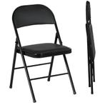 TRUUSK Set van 2 Klapstoelen - Kunstleer - Metalen Frame - T, Huis en Inrichting, Stoelen, Verzenden, Nieuw