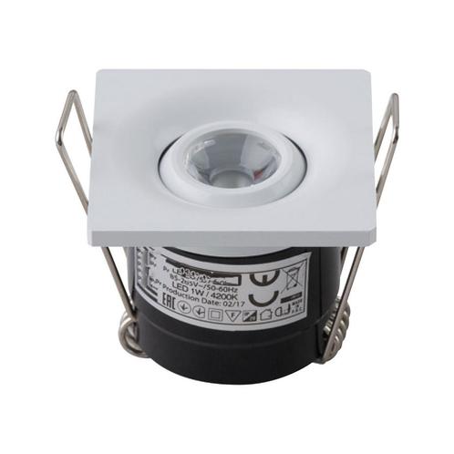 LED Veranda Spot Verlichting - Inbouw Vierkant 1W - Wit, Huis en Inrichting, Lampen | Spots, Plafondspot of Wandspot, Nieuw, Led