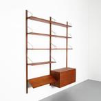 Vintage Deense Poul Cadovius wandkast in teakhout, Huis en Inrichting, Ophalen, Gebruikt, 150 tot 200 cm, Teakhout