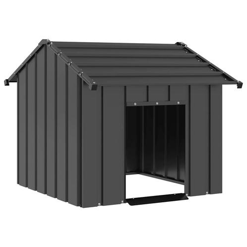 vidaXL Hondenhok met dak 85x107x81 cm gegalvaniseerd staal, Dieren en Toebehoren, Hondenhokken, Nieuw, Verzenden