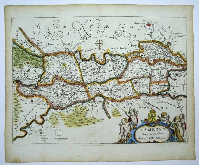 Nederland - Gelderland, Betuwe, Nijmegen, Arnhem, Tiel,, Boeken, Atlassen en Landkaarten