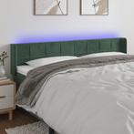vidaXL Hoofdbord LED 203x16x78/88 cm fluweel donkergroen, Verzenden, Nieuw, Groen, Stof