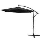 Zweefparasol met LED verlichting 300 cm Zwart - Kantelbaar, Verzenden, Nieuw
