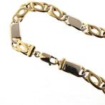 18 Krt. Bicolor gouden Figaro schakel armband | 23 cm, Sieraden, Tassen en Uiterlijk, Armbanden, Ophalen of Verzenden, Gebruikt