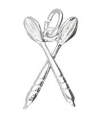 Zilveren Dartpijlen gekruist klein ketting hanger, Nieuw, Verzenden