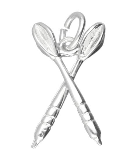 Zilveren Dartpijlen gekruist klein ketting hanger, Sieraden, Tassen en Uiterlijk, Kettinghangers, Verzenden