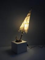 Brass vintage table lamp / shadow Fornasetti fabric / unique
