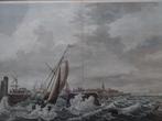 Kopergravure Staveren vanuit Zuiderzee, M. Sallieth 1781, Antiek en Kunst, Kunst | Etsen en Gravures, Verzenden