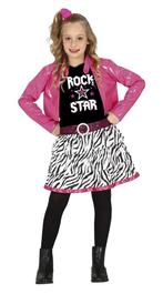Rock Star Disco Outfit Kind Roze/Zwart, Ophalen of Verzenden, Nieuw