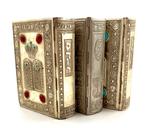 Judaica – Lot of 3 Decorative Metal Bound Siddur Prayer