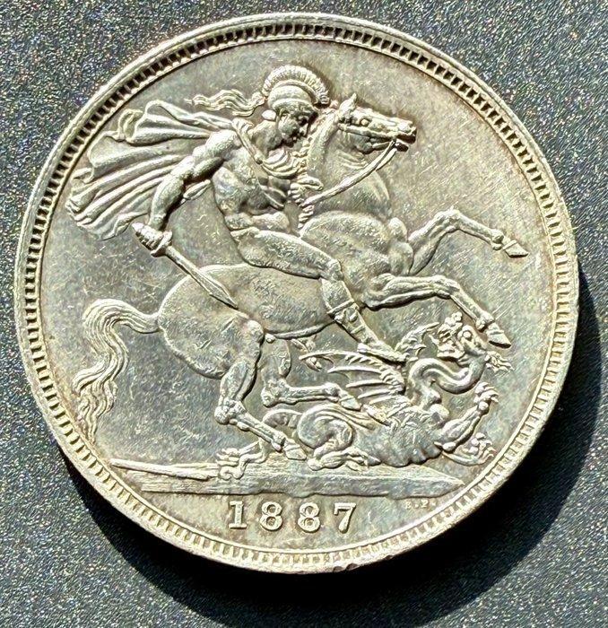 Verenigd Koninkrijk. Victoria. 1 Crown 1887, Postzegels en Munten, Munten | Europa | Niet-Euromunten