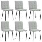 vidaXL Eetkamerstoelen 6 st fluweel lichtgrijs, Huis en Inrichting, Stoelen, Verzenden, Nieuw, Grijs
