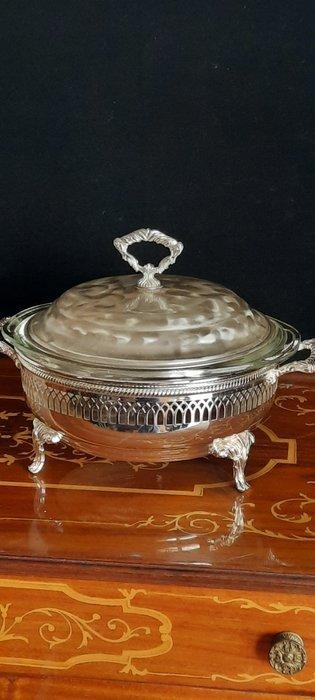 Serveerschaal - Verzilverd, Pyrex, Antiek en Kunst, Antiek | Keukenbenodigdheden