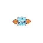 Ring met topaas en citrien 9 kt, Ophalen of Verzenden, Nieuw