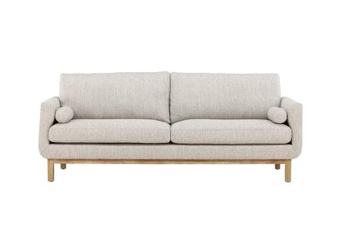 Oly 3-Zitsbank Beige Teddy Stof Houten Onderstel Jorn, Huis en Inrichting, Banken | Bankstellen, Nieuw, Verzenden