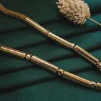 Gouden Bamboo schakelketting, Sieraden, Tassen en Uiterlijk, Kettingen, Ophalen of Verzenden, Gebruikt, Overige kleuren, Goud