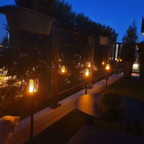 Solarlampen met vlameffect - sfeervolle led tuinverlichting!, Tuin en Terras, Buitenverlichting, Overige typen, Nieuw, Led, Kunststof