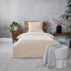 Teddy ribbed dekbedovertrek - crème-wit - 140 x 200/220 cm, Verzenden, Nieuw