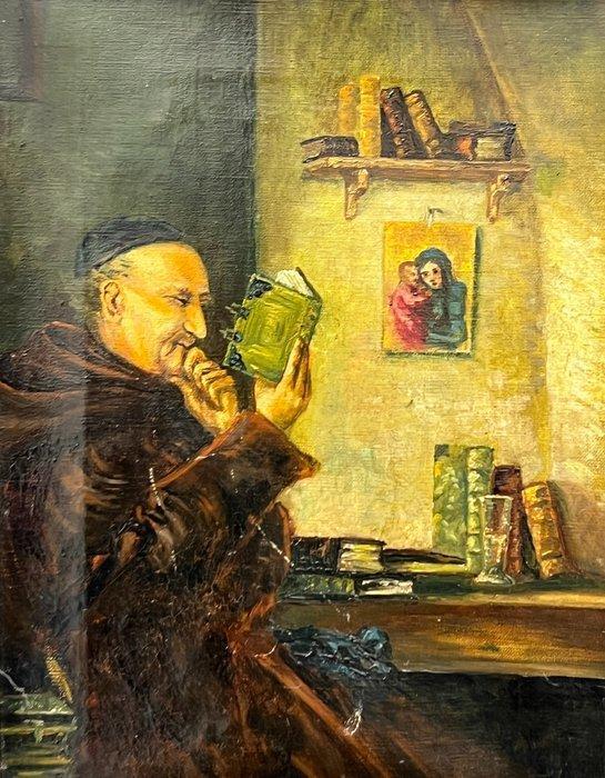 Flamande, (XIX-XX)siècle - Le Lecteur au livre vert, Antiek en Kunst, Kunst | Schilderijen | Klassiek