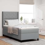 vidaXL Boxspringbed met matras & LED in lichtgrijs 90x200, 90 cm, Eenpersoons, Verzenden, Nieuw