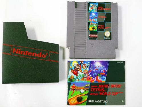 NES - Super Mario Bros Tetris Nintendo World Cup [met boe..., Spelcomputers en Games, Games | Nintendo NES, Ophalen of Verzenden