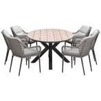 Garden Impressions Pemba tuinset 7-delig - Tulli tuintafel, Tuin en Terras, Tuinsets en Loungesets, Verzenden, Nieuw